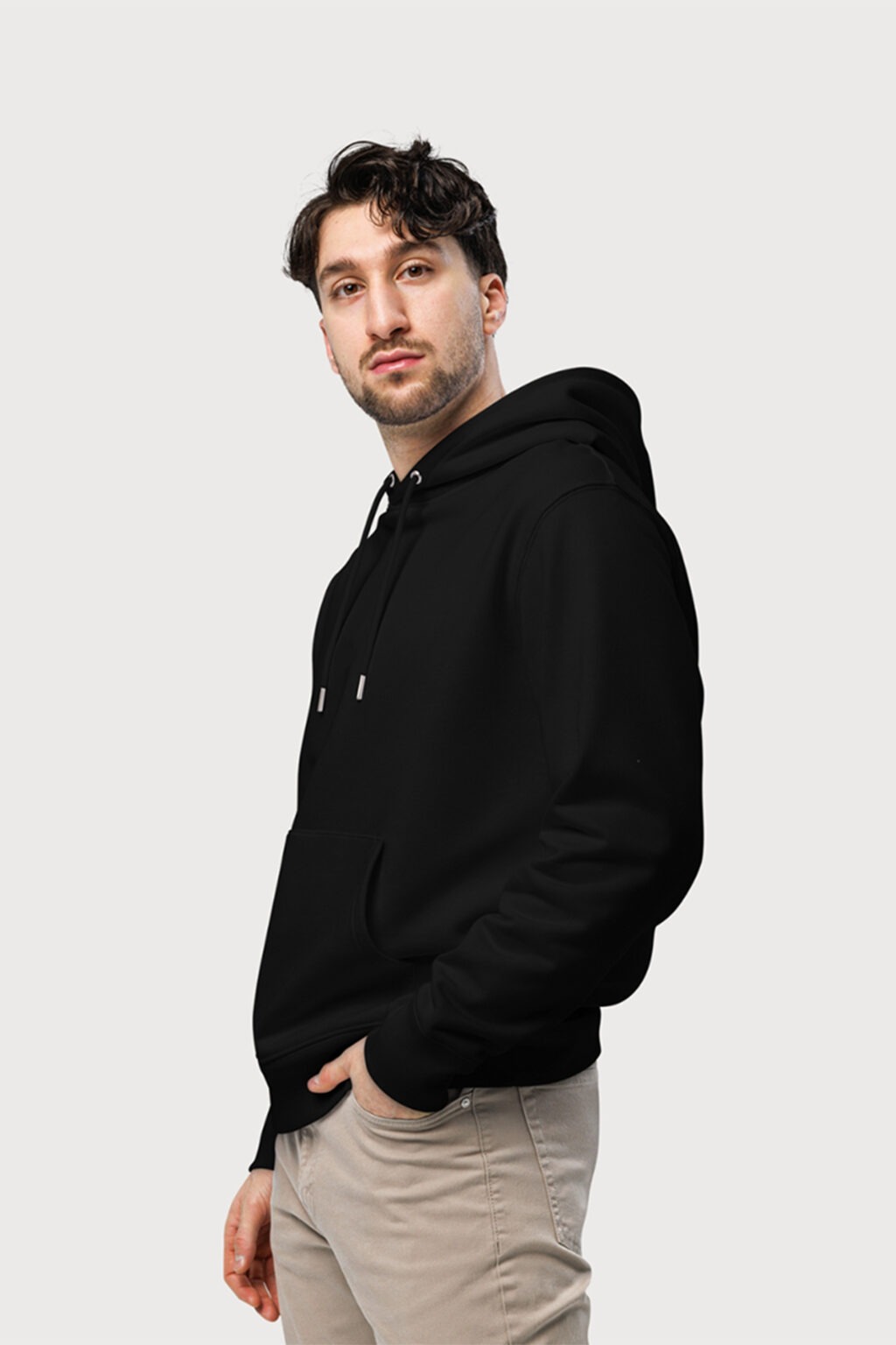 Winter-Ready 320 GSM Black Cotton Hoodie | Unisex Cozy Pullover for Ultimate Warmth