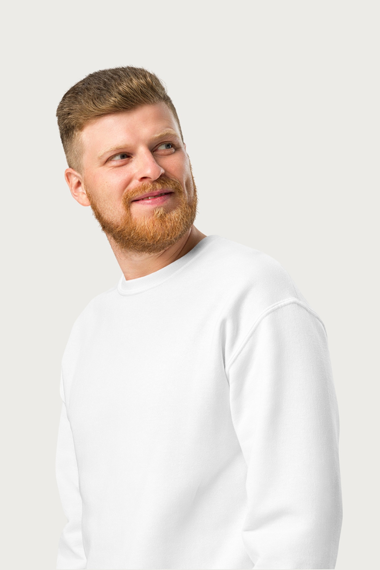 Premium 320 GSM White Cotton Sweatshirt | Warm, Stylish & Comfortable - Image 5