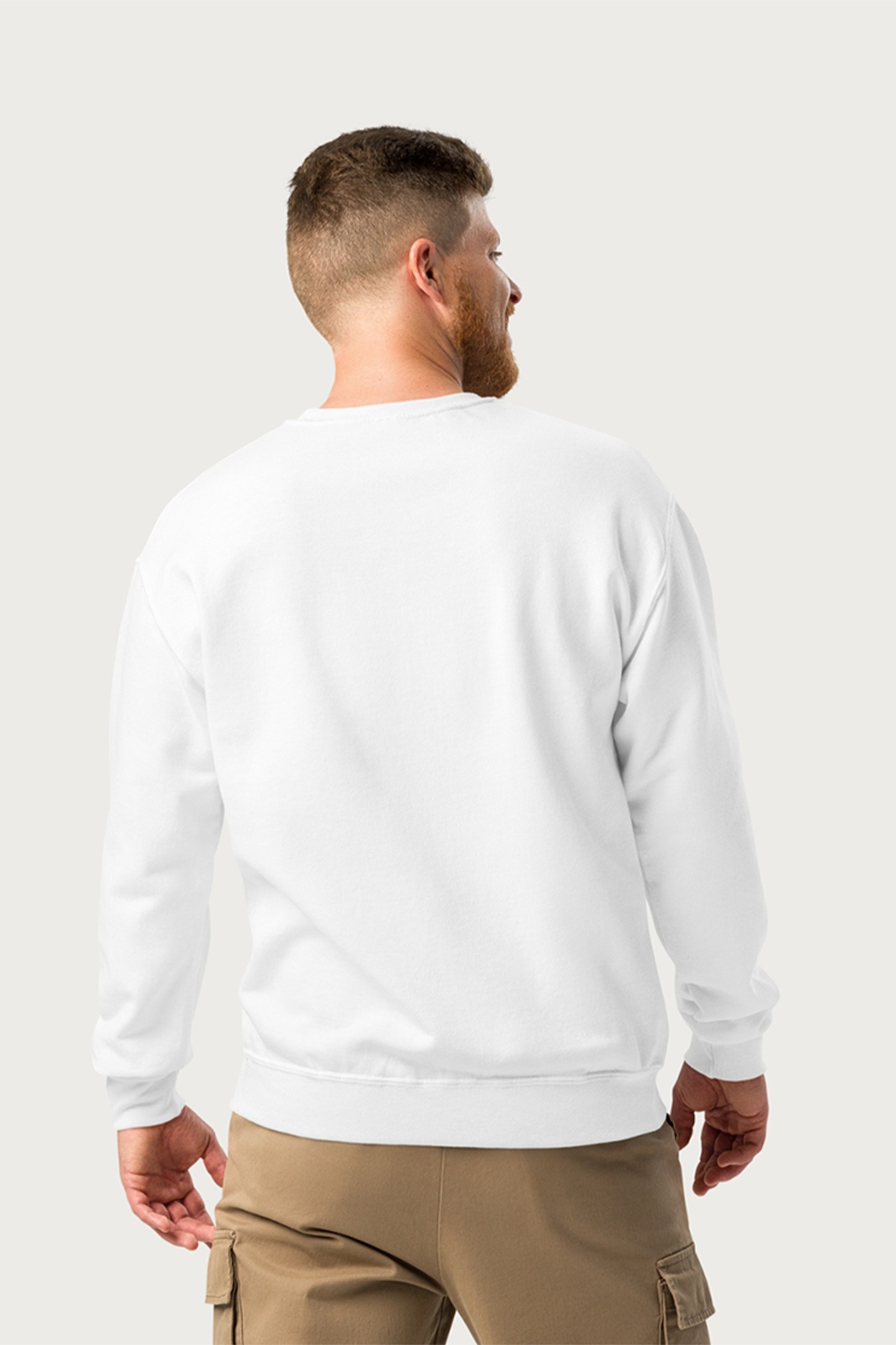 Premium 320 GSM White Cotton Sweatshirt | Warm, Stylish & Comfortable - Image 2