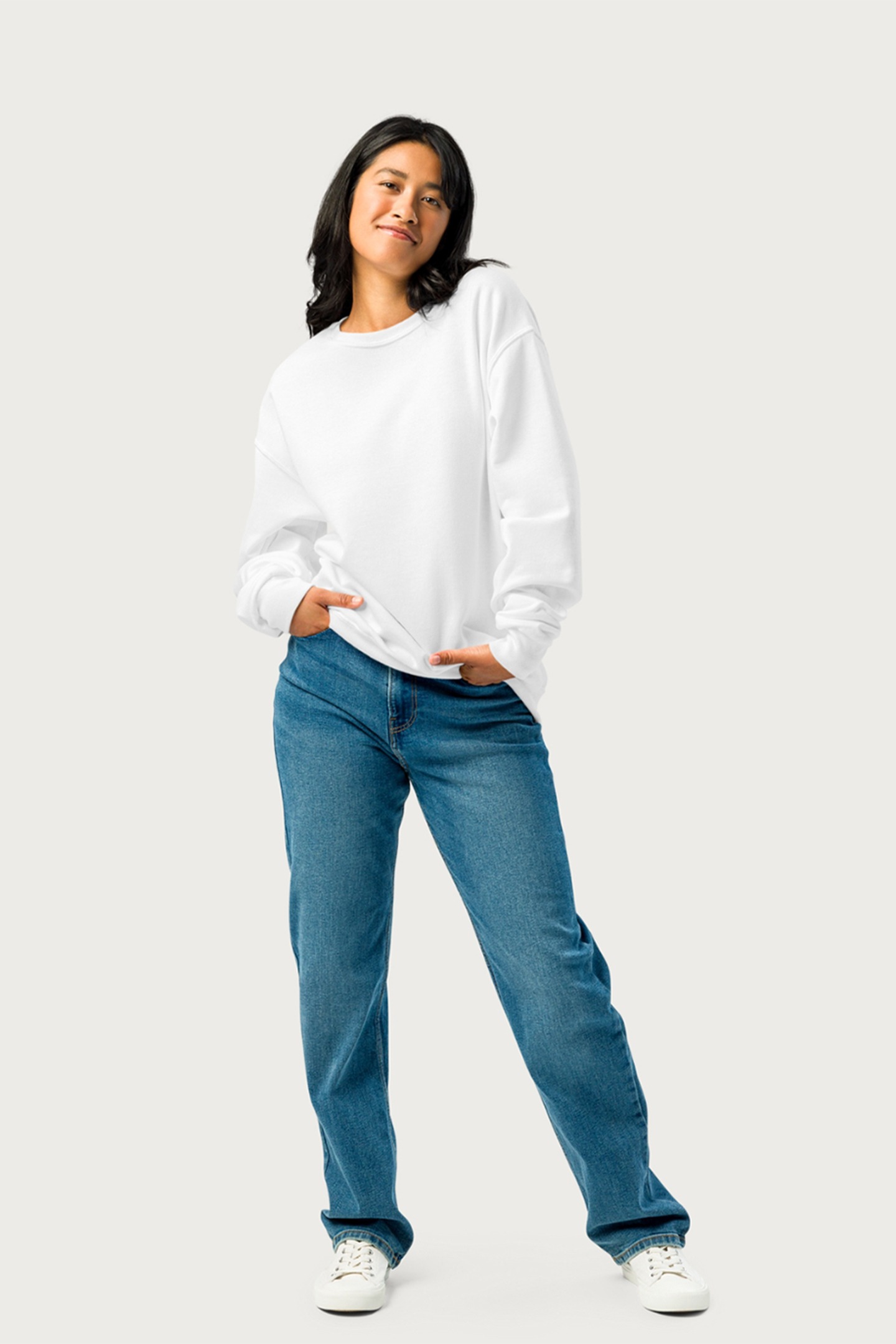 Premium 320 GSM White Cotton Sweatshirt | Warm, Stylish & Comfortable - Image 3