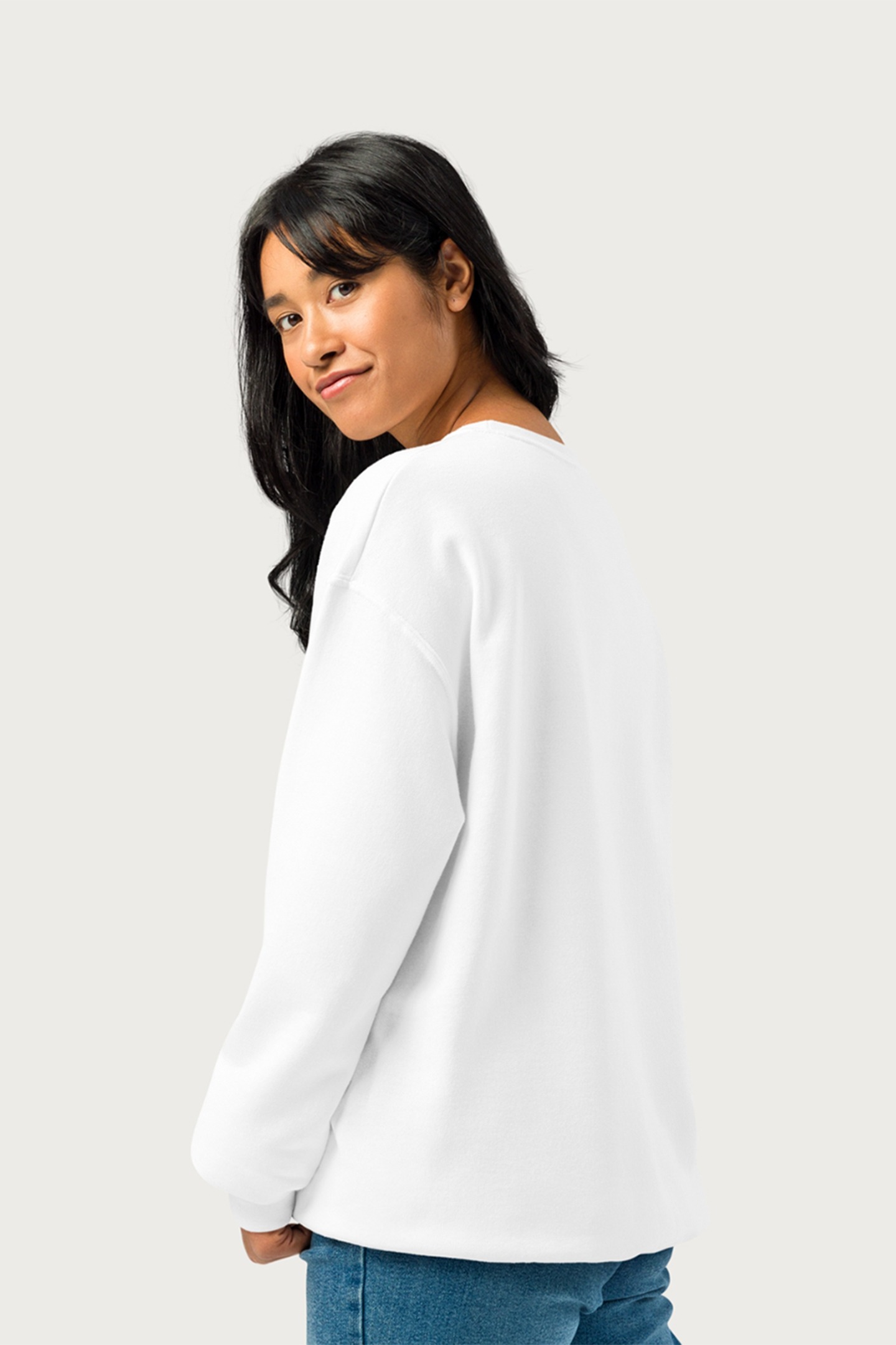 Premium 320 GSM White Cotton Sweatshirt | Warm, Stylish & Comfortable - Image 4
