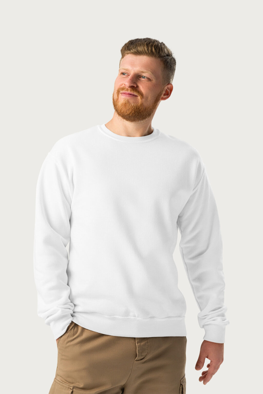 Premium 320 GSM White Cotton Sweatshirt | Warm, Stylish & Comfortable