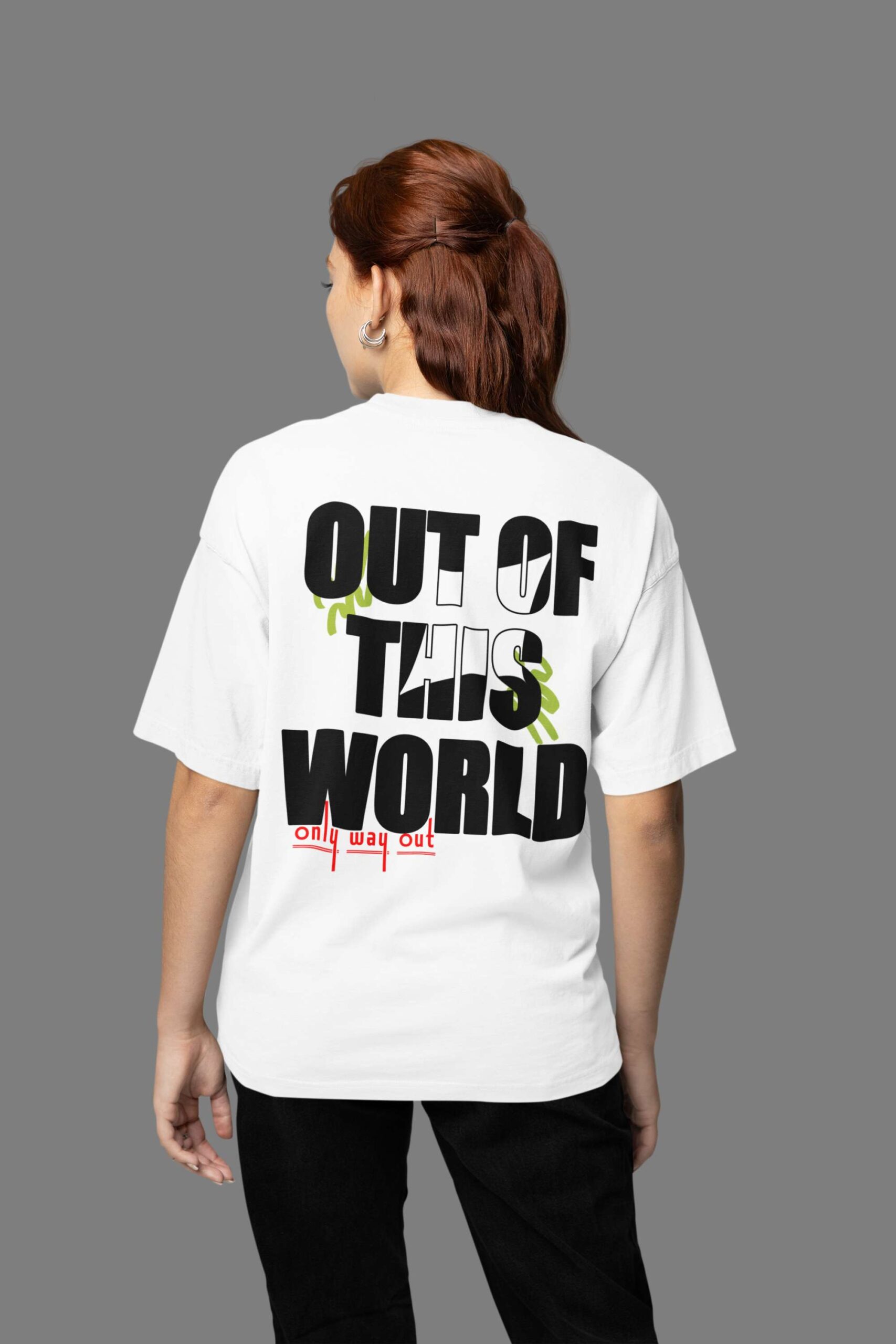 ZAVIA White Oversized T-Shirt | Out of This World Premium Design - Image 5