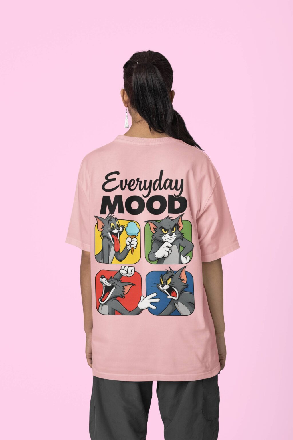 baby pink oversize tshirt for women