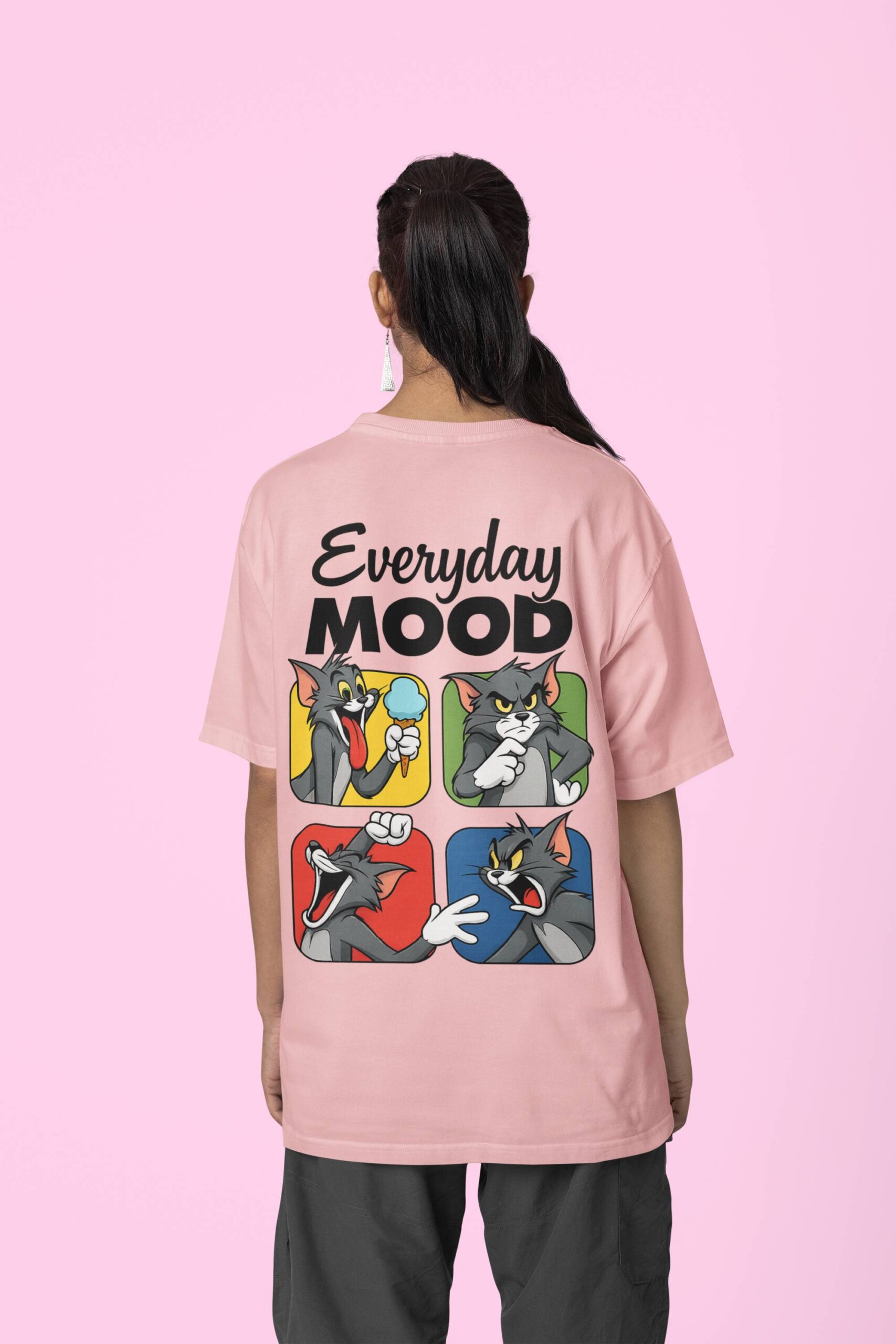 baby pink oversize tshirt for women