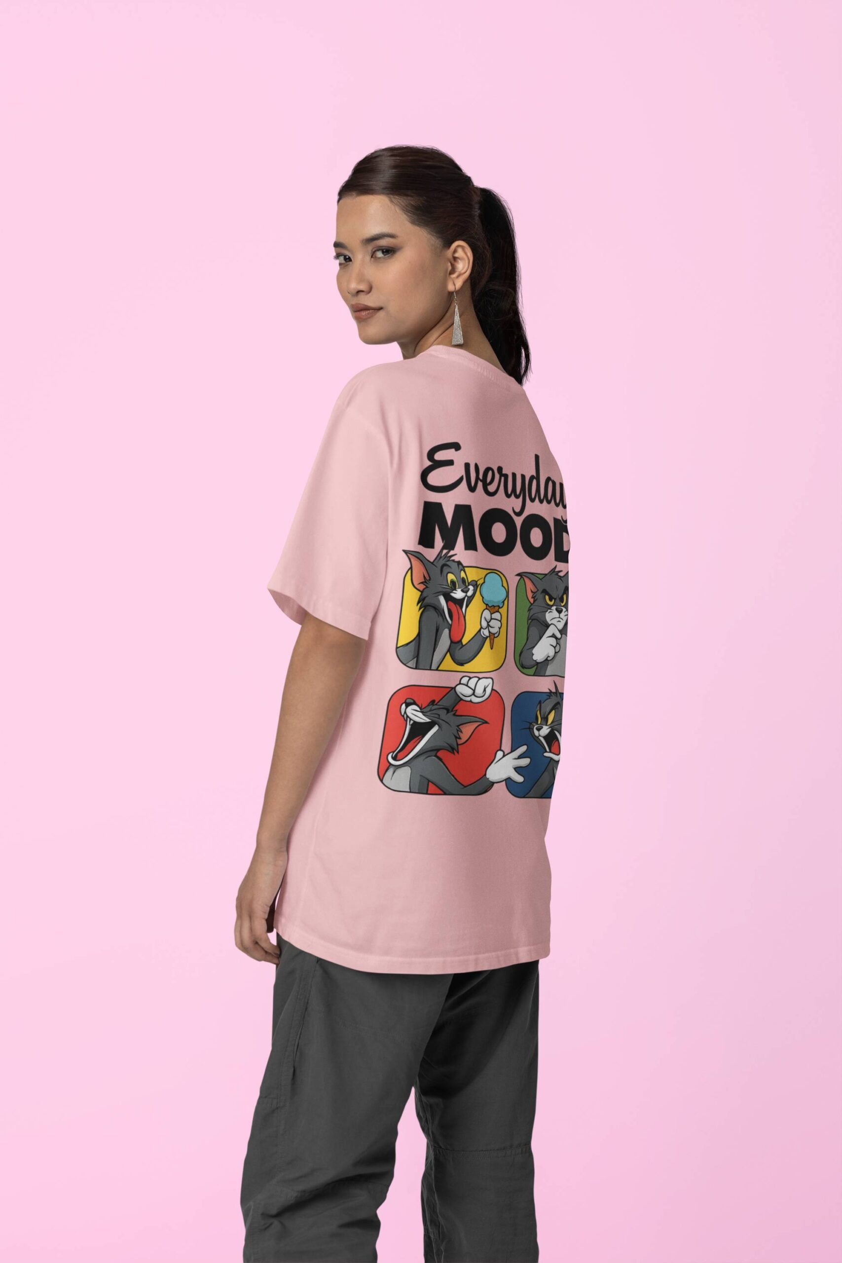 baby pink oversize tshirt for women
